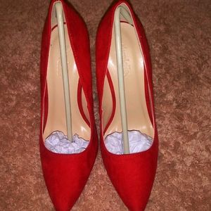 Red Suede Pumps